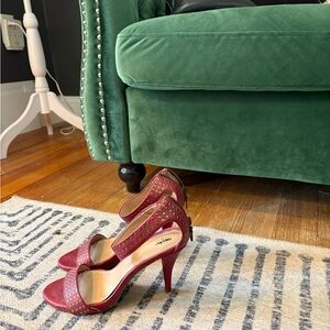 Elegant Red Studded Heels